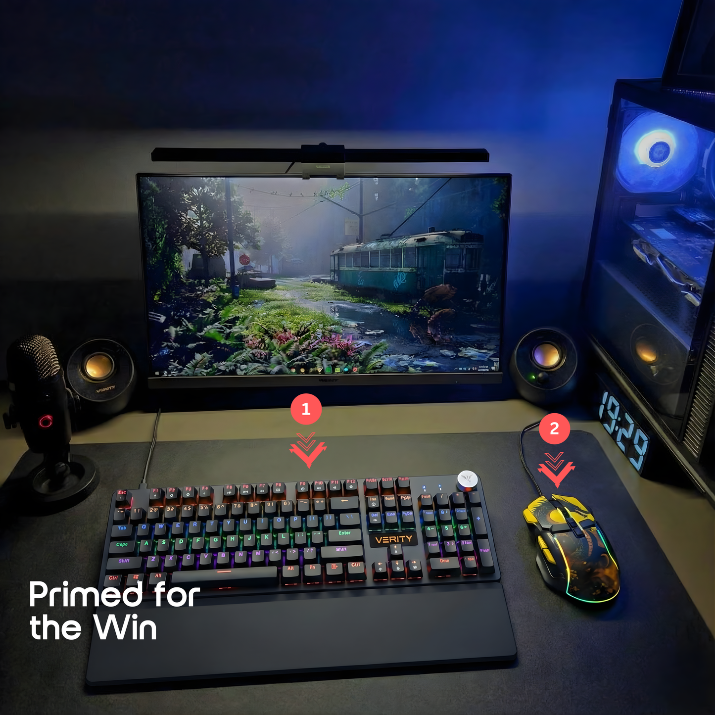 Verity Onyx Mechanical Gaming Keyboard + awaken - RGB Wired Gaming Mouse Black