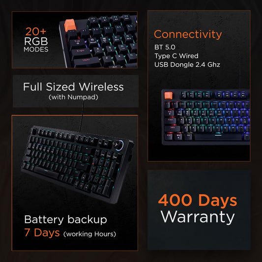 Verity Unifire 96 - Tri-Mode Wireless Mechanical Keyboard in India