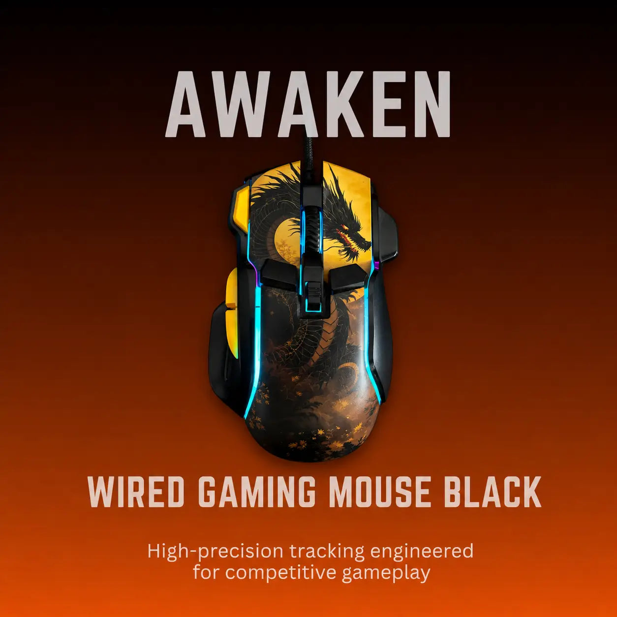 awaken - RGB Wired Gaming Mouse Black