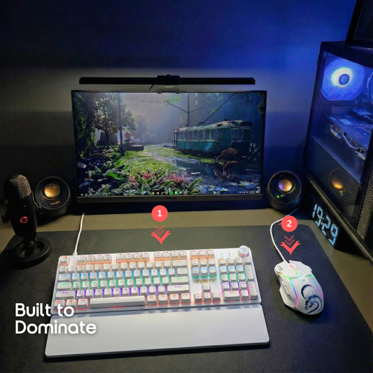 Verity Onyx Mechanical Gaming Keyboard + awaken - RGB Wired Gaming Mouse White