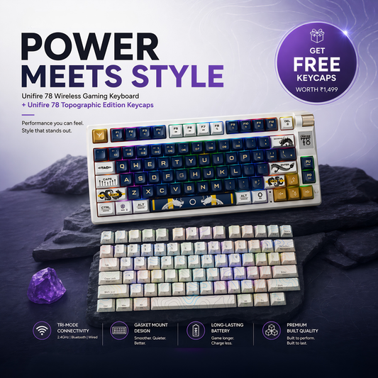 Unifire 78 Wireless Gaming Keyboard + Unifire 78 Topographic Edition Keycaps