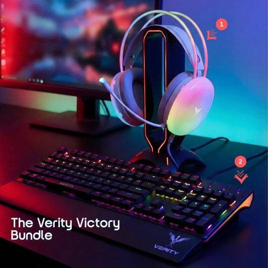 Verity Sound Aura wired Headphones + Verity Eclipse – Best RGB Mechanical Gaming Keyboard in India