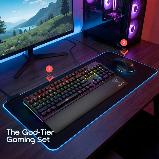 Verity Eclipse – Best RGB Mechanical Gaming Keyboard in India + Verity Rest Wired Gaming Mouse