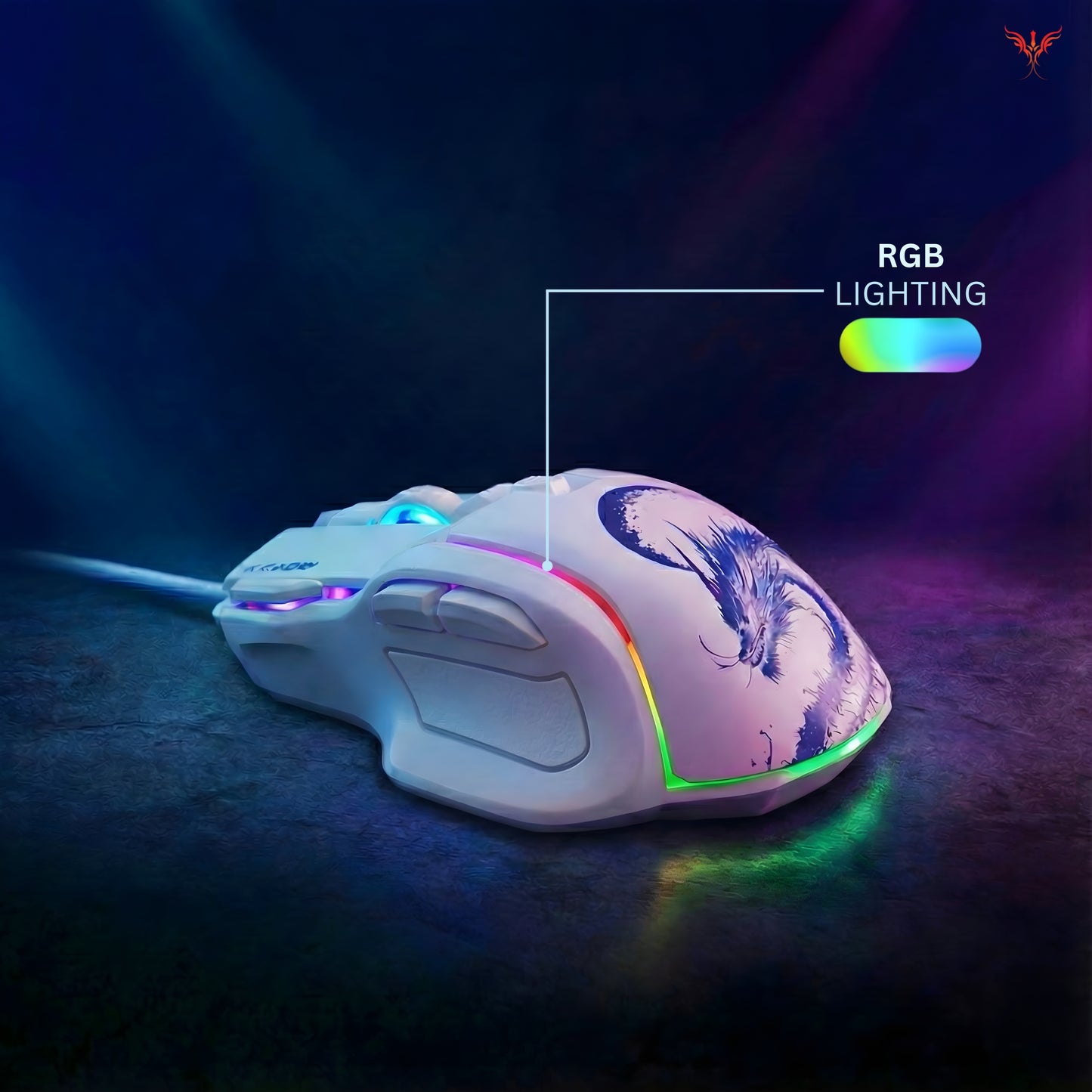 awaken - RGB Wired Gaming Mouse White