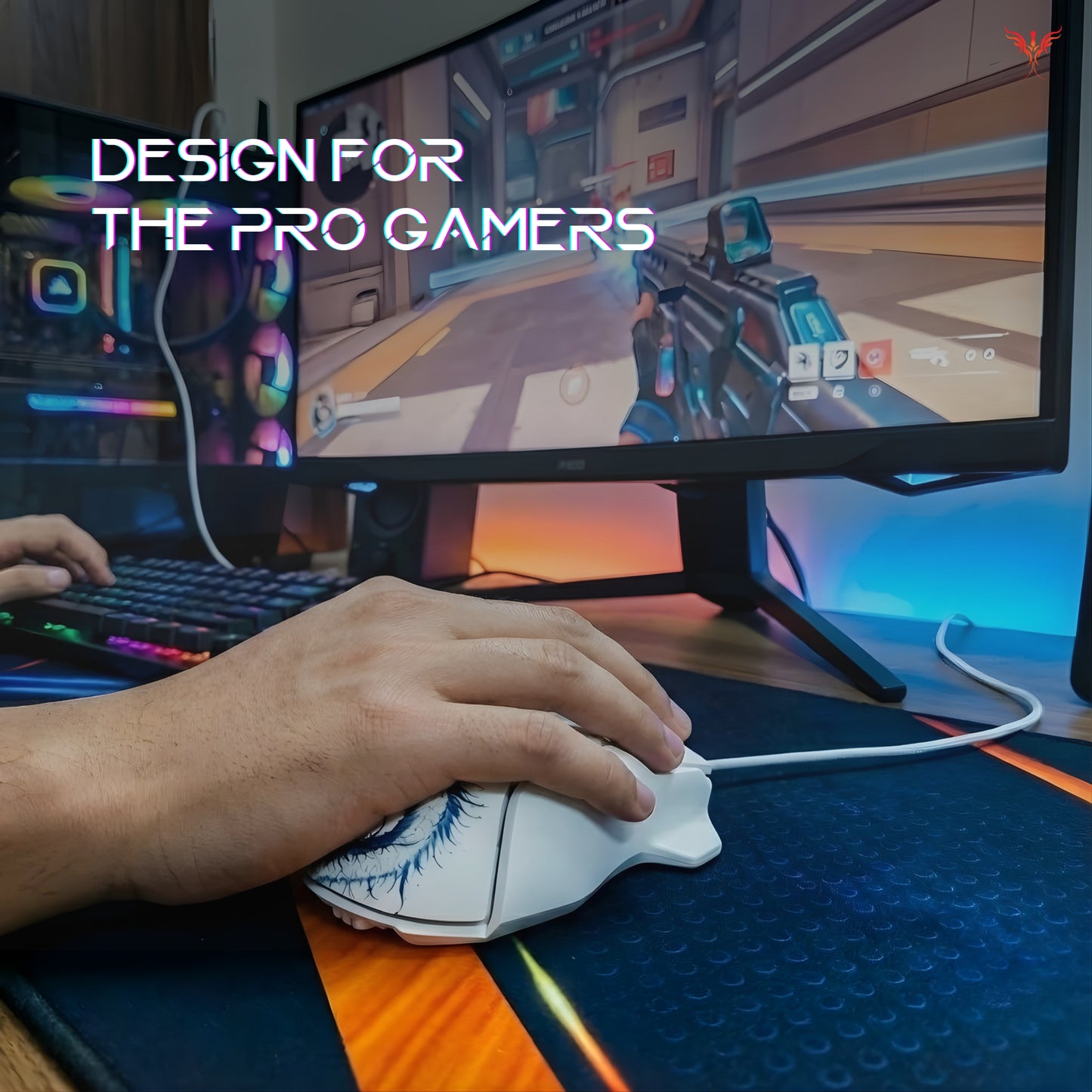 awaken - RGB Wired Gaming Mouse White