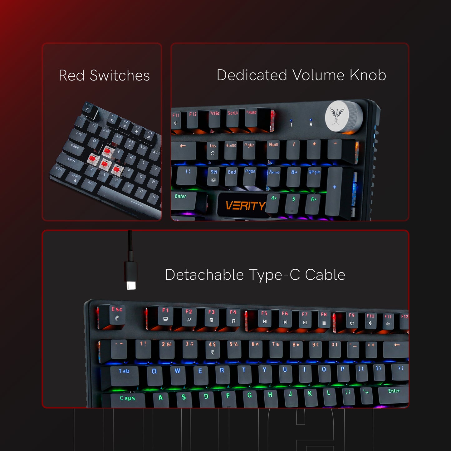 Verity Onyx Mechanical Gaming Keyboard – Best Wired Gaming Keyboard in India