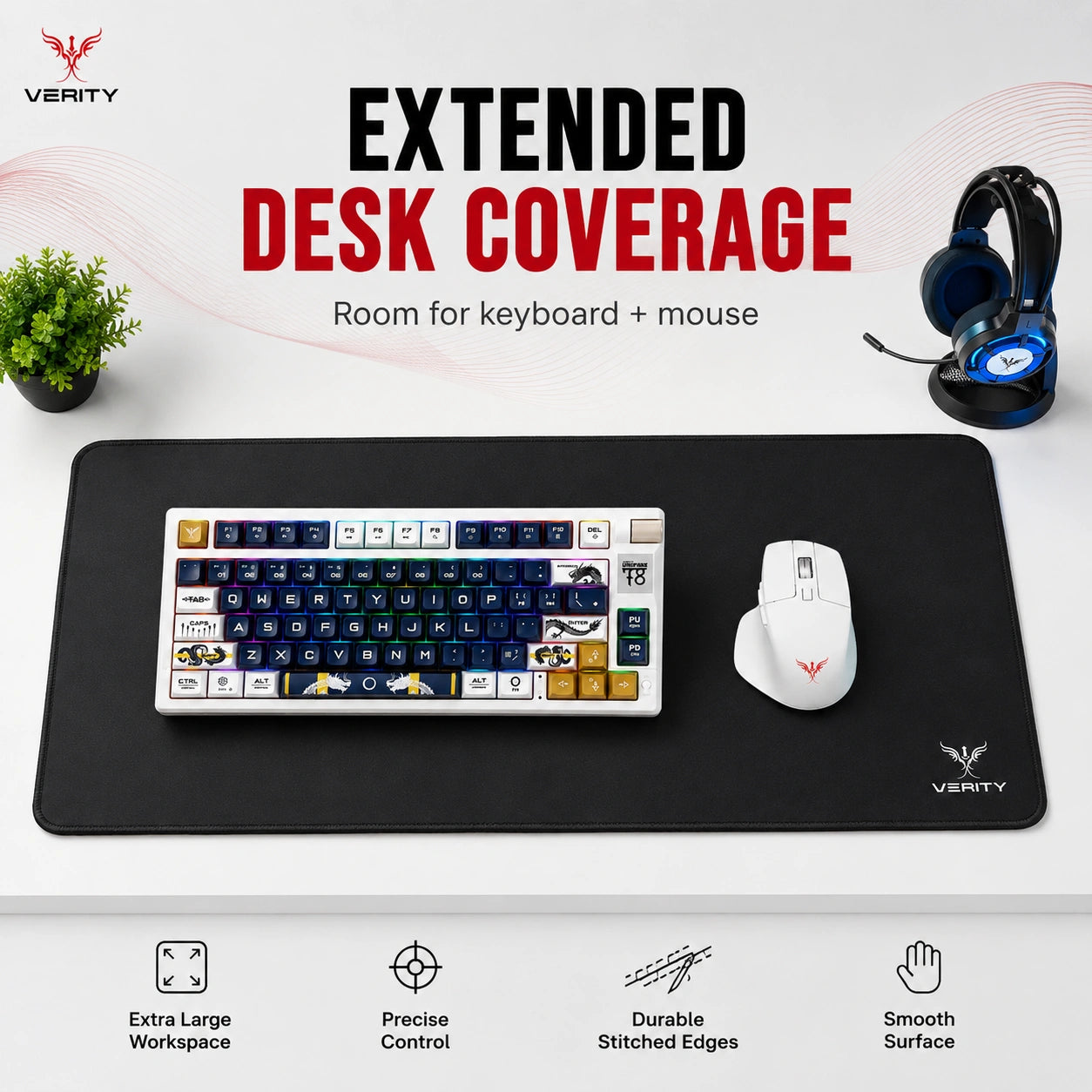 Verity Premium Black Gaming Mousepad