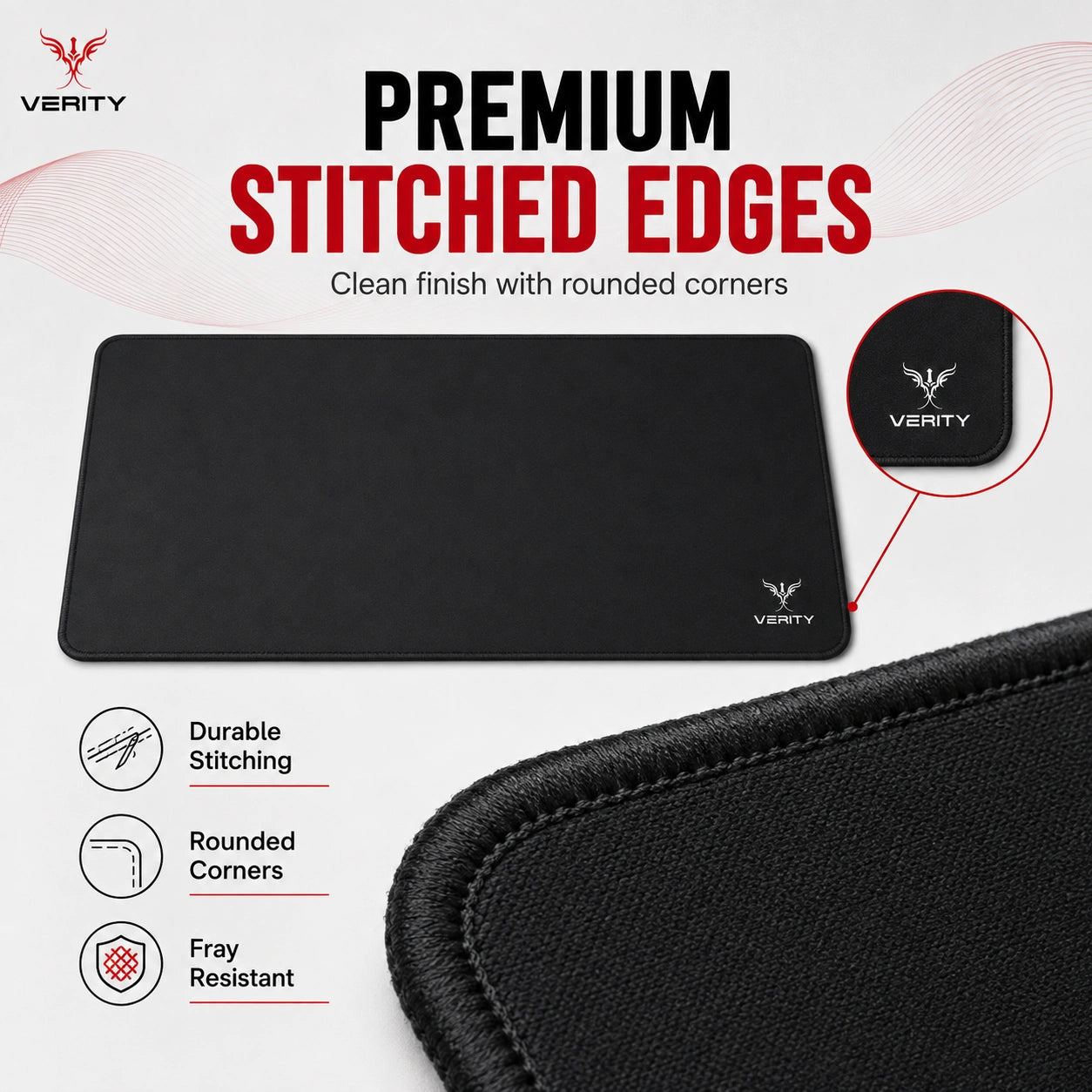 Verity Premium Black Gaming Mousepad
