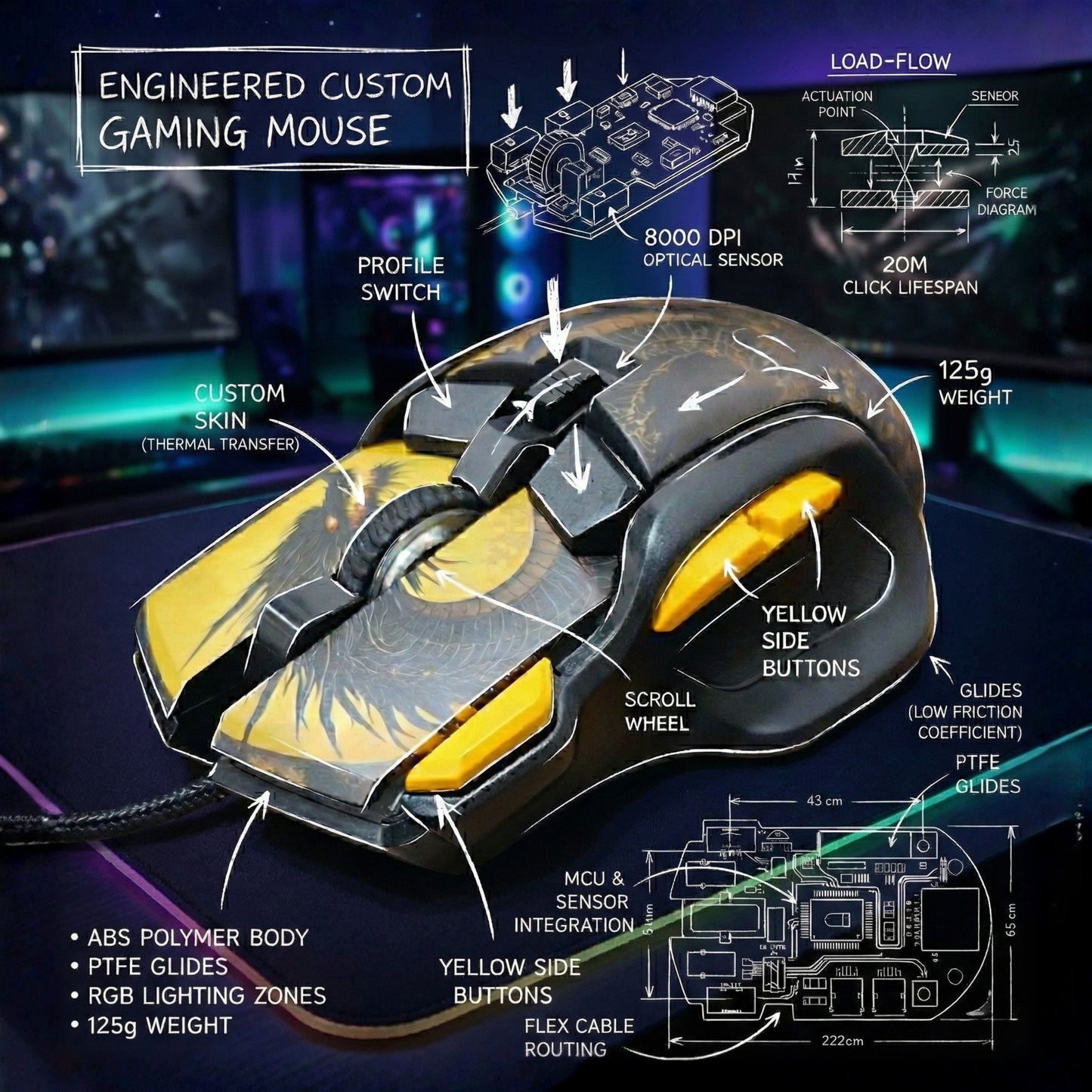 awaken - RGB Wired Gaming Mouse Black