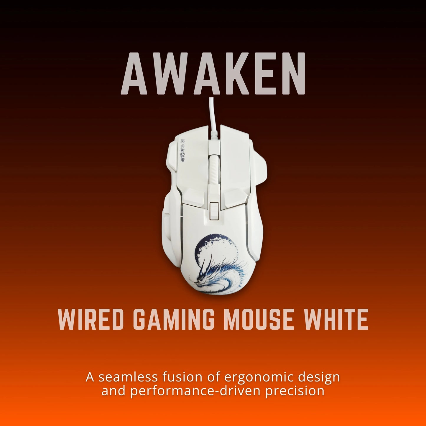 awaken - RGB Wired Gaming Mouse White