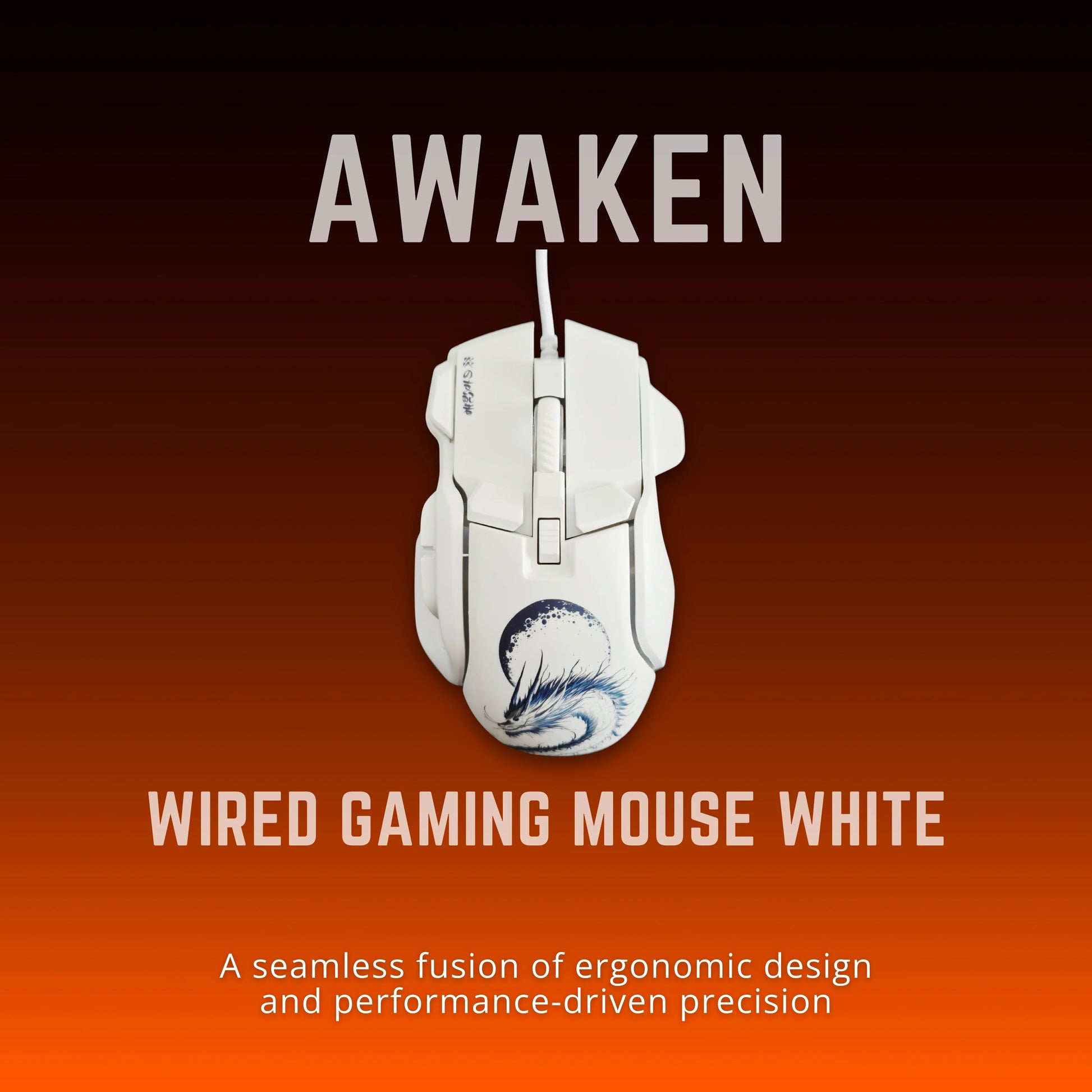 awaken - RGB Wired Gaming Mouse White