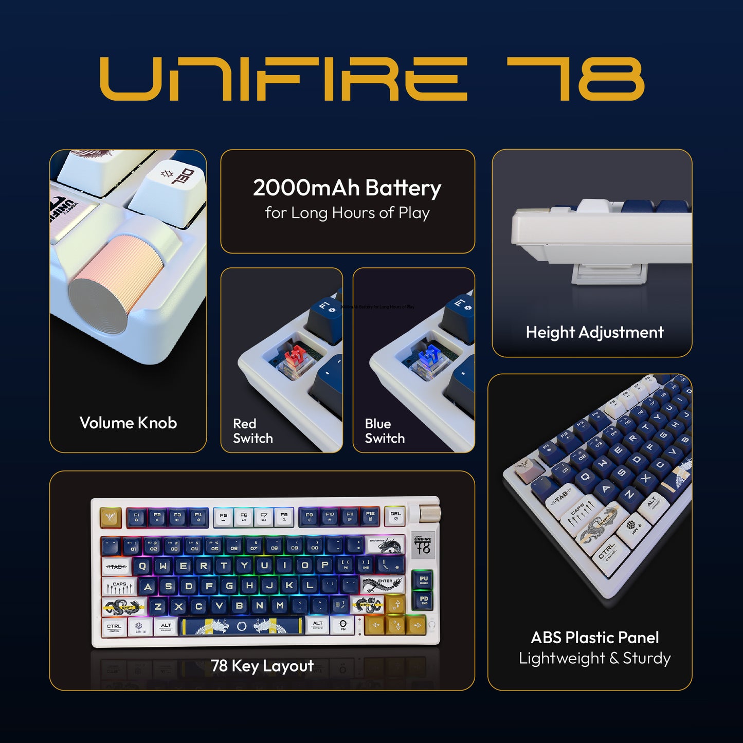 Unifire 78 wireless gaming keyboard