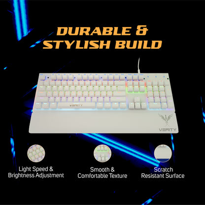 Verity Eclipse – Best RGB Mechanical Gaming Keyboard in India White